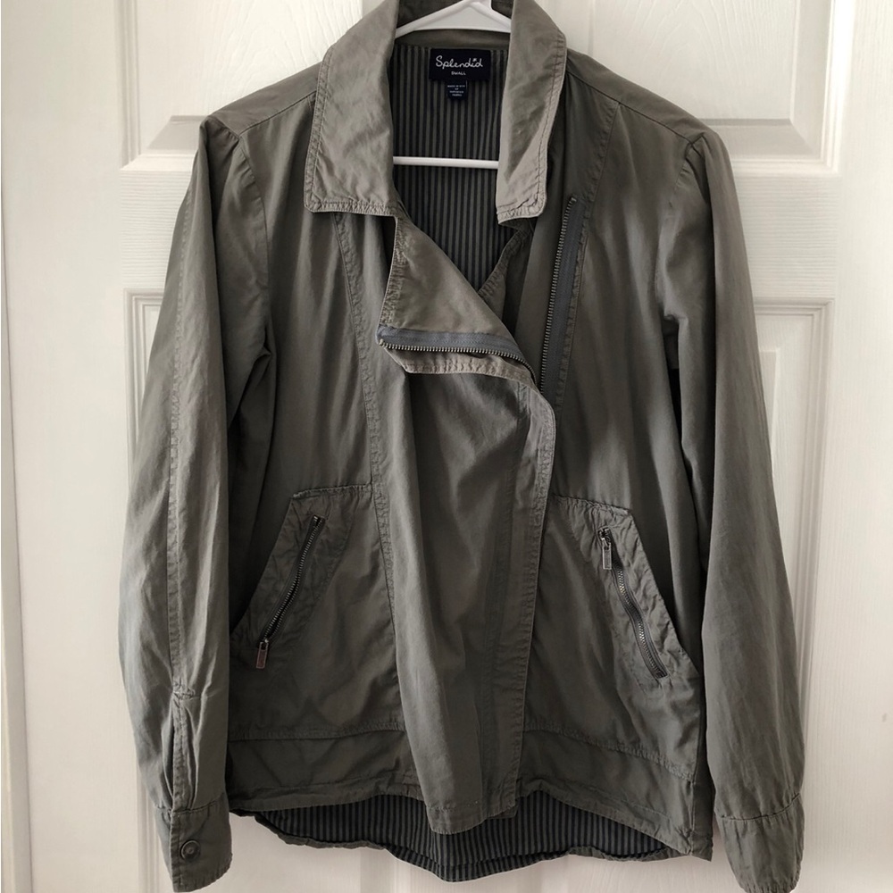 Army Green Utility Moto Jacket Palomar Poplin Los Angeles Lifestyle “Splendid”
